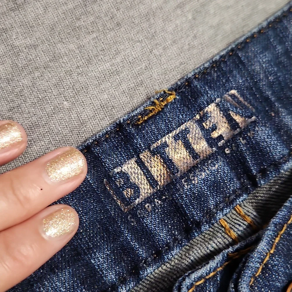 Vintage Y2K Bitten Mid Rise Bootcut Kick Flare Leg Blue Denim Jeans - Picture 7 of 12